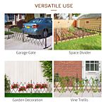 Outsunny Expanding Trellis Fence Freestanding Movable Fence Foldable Garden Screen Panel Aluminium, 405cm X 103.5cm, Dark Brown