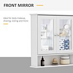 Kleankin Wall-mounted Bathroom Cabinet Mirror Door, 56l X 13w X 58hcm-white