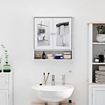 Kleankin Wall-mounted Bathroom Cabinet Mirror Door, 56l X 13w X 58hcm-white