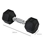 Homcom Hex Dumbbells Set Rubber Dumbbells Weight Lifting Equipment Fitness Home Gym