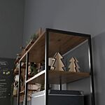 Homcom Seven-shelf Industrial Display Shelf, With Drawers - Brown/black