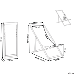 Garden Deck Chair Off-white Fabric Seat Dark Acacia Wood Frame Reclining Folding Sun Lounger Beliani