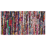 Rag Rug Multicolour With Cotton 80 X 150 Cm Rectangular Hand Woven Oriental Boho Beliani