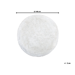 Shaggy Area Rug High-pile Carpet Solid White Polyester Round 140 Cm Beliani