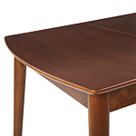 Dining Table Dark Wood Mdf Rubberwood 100/130 X 80 Cm Extendable Top Solid Wood Legs Rectangular Retro Design Beliani