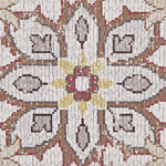 Area Rug Beige And Brown Polyester And Cotton 140 X 200 Cm Handwoven Printed Floral Distressed Oriental Pattern Beliani