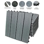 33 X Wpc Decking Floor Tiles 30x30cm - Grey