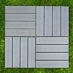 33 X Wpc Decking Floor Tiles 30x30cm - Grey