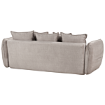 Sofa Bed Taupe Polyester Velvet Fabric 234 X 104 X 77 Cm Convertible Sleeper Storage Additional Cushions Removable Covers Modern Living Room Bedroom Beliani