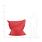 Large Bean Bag Red Lounger Zip Giant Beanbag Beliani