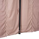 Outsunny 4m X 3(m) Metal Gazebo Canopy Party Tent Garden Pavillion Patio Shelter Pavilion With Curtains Sidewalls Brown