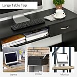 Homcom Modern Computer Work Desk Table Study W/ Shelf Drawer Standing Writing Station Display Stylish Storage Compact Black