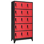 Vidaxl Locker Cabinet Anthracite And Red 90x40x180 Cm Steel