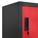 Vidaxl Locker Cabinet Anthracite And Red 90x40x180 Cm Steel