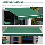 Outsunny Garden Patio Manual Retractable Awning Canopy Sun Shade Shelter 4m X 3m-green