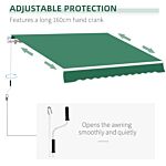 Outsunny Garden Patio Manual Retractable Awning Canopy Sun Shade Shelter 4m X 3m-green