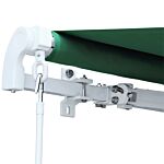 Outsunny Garden Patio Manual Retractable Awning Canopy Sun Shade Shelter 4m X 3m-green