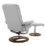 Homcom Recliner Chair Ottoman Set 360° Swivel Sofa Stool Modern Soft Thick Padding Wood Base Grey