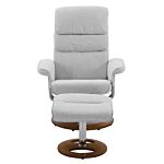 Homcom Recliner Chair Ottoman Set 360° Swivel Sofa Stool Modern Soft Thick Padding Wood Base Grey