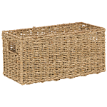 Set Of 2 Baskets Natural Seagrass With Handles Handwoven Home Accessory Decoration Boho Style Beliani