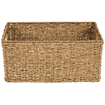 Set Of 2 Baskets Natural Seagrass With Handles Handwoven Home Accessory Decoration Boho Style Beliani