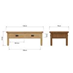 Coffee Table Medium Oak Finish