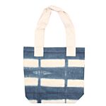 Natural Tye-dye Cotton Bag (8oz) - 38x42x12cm - Grey Blocks - Natural Handle