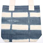 Natural Tye-dye Cotton Bag (8oz) - 38x42x12cm - Grey Blocks - Natural Handle