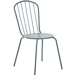 Set Of 4 Garden Dining Chairs Light Blue Steel Modern Rust Resistant High Back Beliani