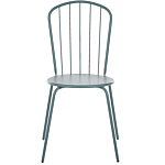 Set Of 4 Garden Dining Chairs Light Blue Steel Modern Rust Resistant High Back Beliani