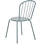 Set Of 4 Garden Dining Chairs Light Blue Steel Modern Rust Resistant High Back Beliani