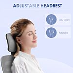 Vinsetto Ergonomic Office Chair, Mesh Desk Chair With Rotatable Headrest, Lumbar Back Support, Armrest, Grey