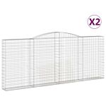 Vidaxl Arched Gabion Baskets 2 Pcs 400x30x160/180 Cm Galvanised Iron