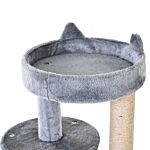 Pawhut 3-tier 104 Cm Cat Tree, Cat Condo Tree Tower, Deluxe Cat Activity Tree W/ Scratching Posts Play Ball Plush Fun Toy Relax Climb, Grey