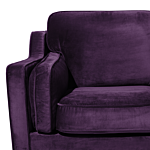 Sofa Violet 3 Seater Velvet Wooden Legs Classic Beliani
