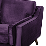 Sofa Violet 3 Seater Velvet Wooden Legs Classic Beliani