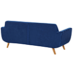 3-seater Sofa Slipcover Blue Velvet Replacement Removable Zippered Cover For Sofa Beliani