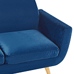 3-seater Sofa Slipcover Blue Velvet Replacement Removable Zippered Cover For Sofa Beliani