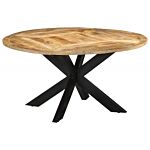 Vidaxl Dining Table Ø150x76 Cm Solid Rough Wood Mango