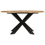 Vidaxl Dining Table Ø150x76 Cm Solid Rough Wood Mango