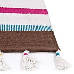 Area Rag Rug Multicolour Stripes Cotton 140 X 200 Cm Rectangular Hand Woven Beliani