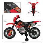 Homcom 6v Kids Child Electric Motorbike Ride On Motorcycle Scooter Children Toy Gift (red)