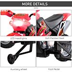 Homcom 6v Kids Child Electric Motorbike Ride On Motorcycle Scooter Children Toy Gift (red)