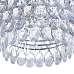 Ceiling Lamp Silver Crystal 110 Cm Pendant Ambient Light Glam Beliani