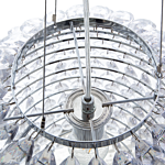 Ceiling Lamp Silver Crystal 110 Cm Pendant Ambient Light Glam Beliani