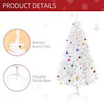 Homcom 6ft Snow Artificial Christmas Tree W/metal Stand Decorations Home Seasonal Elegant Faux