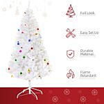 Homcom 6ft Snow Artificial Christmas Tree W/metal Stand Decorations Home Seasonal Elegant Faux