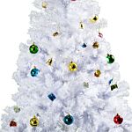 Homcom 6ft Snow Artificial Christmas Tree W/metal Stand Decorations Home Seasonal Elegant Faux