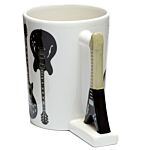 Collectable Shaped Handle Ceramic Mug - Headstock Rock Guitar