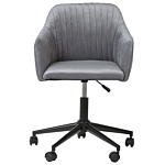 Office Swivel Chair Grey Velvet Height Adjustable Beliani